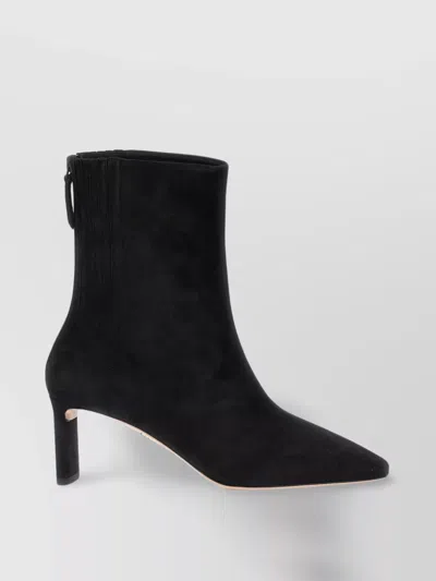 Aquazzura Black Ankle Boots With Blade Heel In Suede Woman