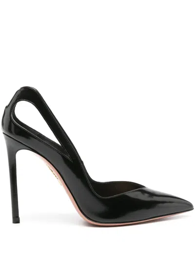 Aquazzura Sheeva 105mm Cut-out Pumps In Schwarz