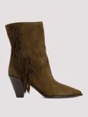 Aquazzura Marfa 70 Suede Bootie In Mud