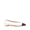 Aquazzura Leather Gioia Ballet Flats In Beige