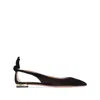 Aquazzura Forever Marilyn Cutout Ballet Flats In Black Suede In Black