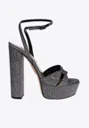 Aquazzura Sinner 140 Platform Sandals In Metallic Leather