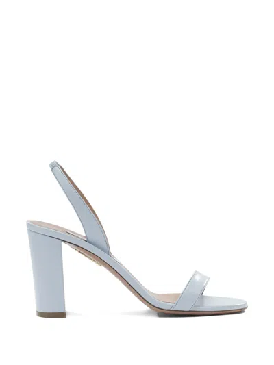 Aquazzura So Nude Block 85 Leather Slingback Sandal In Multi