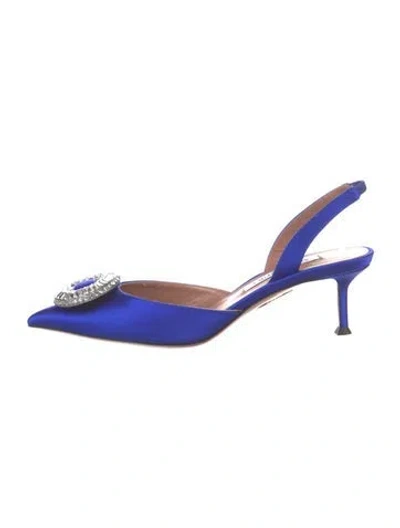 Pre-owned Aquazzura Slingback Pumps W/ Tags In Blue