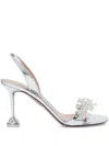 Aquazzura 85mm Crystal-embellished Slingback Sandals - Women's - Rubber/patent Calf Leather/calf Leather/cryst