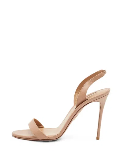 Pre-owned Aquazzura Slingback Sandals In Neutral