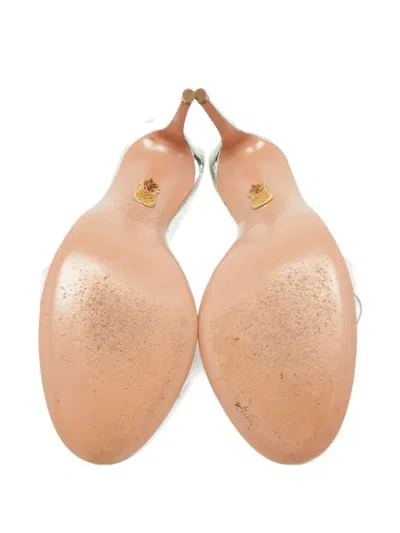 Pre-owned Aquazzura Slingback Sandals In White