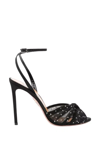 Aquazzura Sandals Stiletto Heel Rhinestone Embellishment In Black