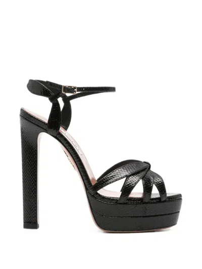 Aquazzura Snakeskin-effect Platform Sandals In Multi
