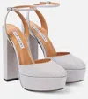 Aquazzura So High Glittered Platform Pumps In Silver