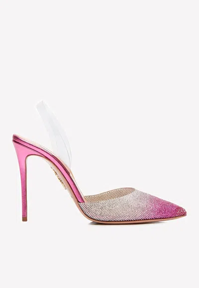 Aquazzura So Nude 105 Crystal Plexi Ombre Pumps