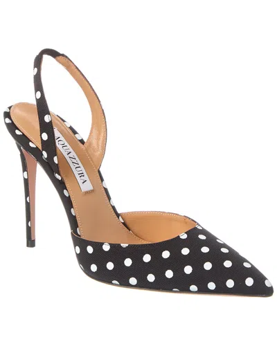 Aquazzura So Nude 105 Grosgrain Slingback Pump In Black