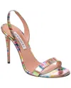Aquazzura So Nude 105 Printed Snake-effect Leather Slingback Sandals In Green