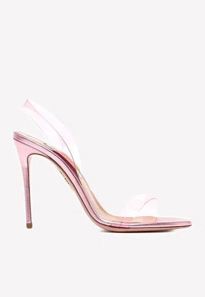 Aquazzura So Nude 105 Plexi Slingback Sandals