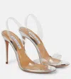 Aquazzura So Nude 105 Pvc Slingback Sandals In Silver