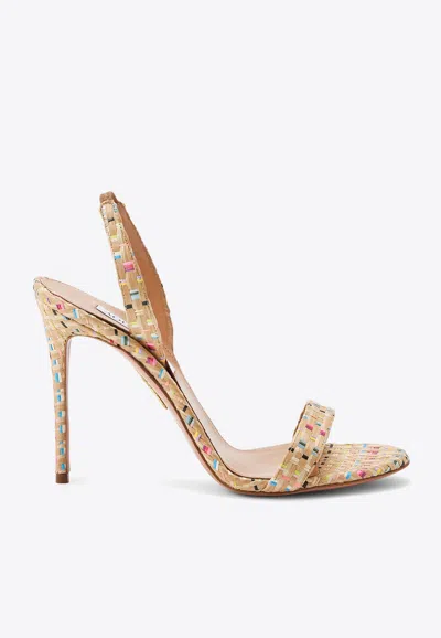 Aquazzura So Nude 105 Raffia Sandals