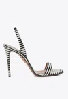 Aquazzura So Nude 105 White And Black Sandals In White