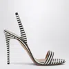 Aquazzura So Nude 105 White And Black Sandals In Black