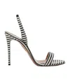 Aquazzura So Nude 105 White And Black Sandals In Black