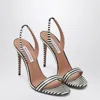 Aquazzura So Nude 105 White And Black Sandals
