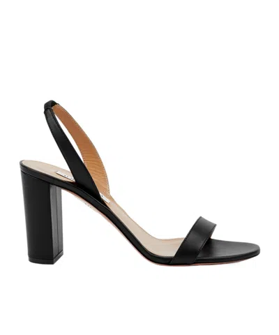 Aquazzura So Nude 85 Leather Slingback Sandals In Blue