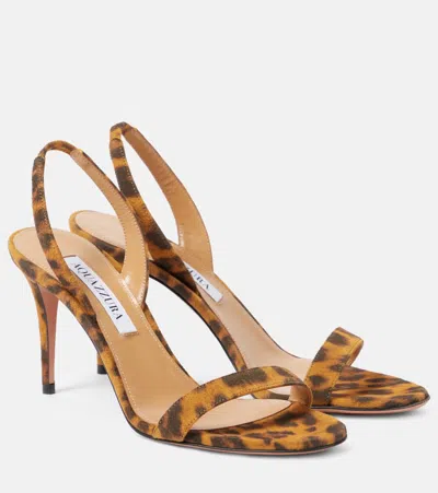 Aquazzura So Nude 85 Leopard-print Suede Sandals In Brown