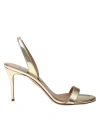 AQUAZZURA SO NUDE 85 SANDAL IN METALLIC LEATHER