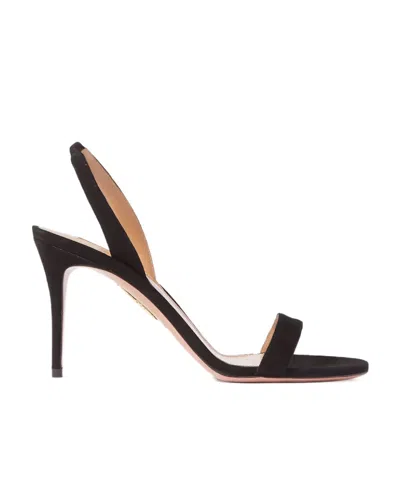 Aquazzura So Nude 85 Slack-heeled Sandals In Black