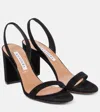 Aquazzura So Nude 85 Leather Slingback Sandals In Black