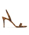 Aquazzura So Nude 85 Leopard-print Suede Sandals In Brown