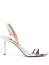 Aquazzura So Nude 85 Silver Sandals In Black