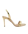 Aquazzura Gold-tone Leather Sandals In Nude