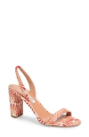 Aquazzura So Nude Printed Cotton Slingback Sandals In Tomato