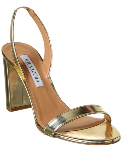 Aquazzura So Nude Block Leather Slingback Sandals In Gold