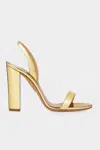 Aquazzura So Nude 85 Mirror Effect Leather Sandal