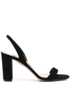 Aquazzura Sandals So Nude Block 85 Suede In Black