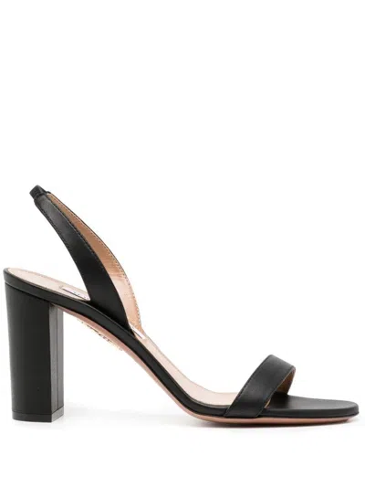 AQUAZZURA SO NUDE BLOCK SANDAL 85