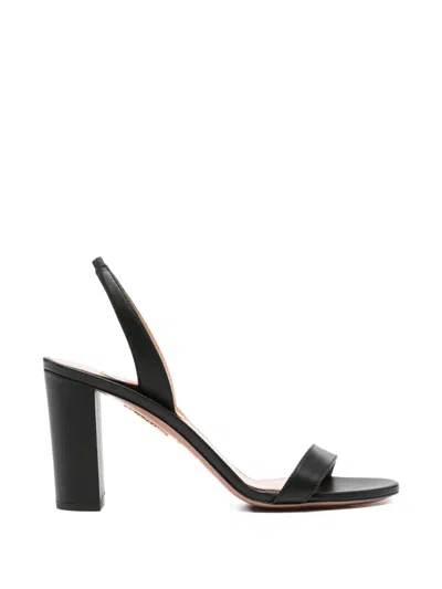 Aquazzura So Nude Block Sandals In Black
