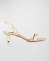 Aquazzura So Nude 50 Mirrored Faux Leather Sandals In Soft Gold
