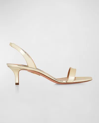 AQUAZZURA SO NUDE METALLIC HALTER SANDALS