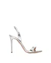 Aquazzura So Nude 85 Silver Sandals