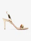 Aquazzura So Nude 85 Sandal In Metallic Leather In Gold
