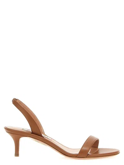 Aquazzura So Nude 50 Leather Slingback Sandals In Brown