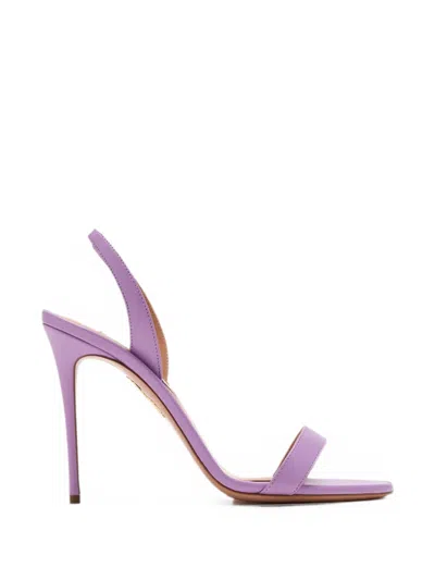 Aquazzura So Nude 105 Leather Slingback Sandals In Purple