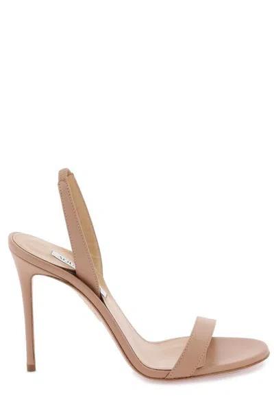 Aquazzura So Nude 85 Leather Slingback Sandals In Pink