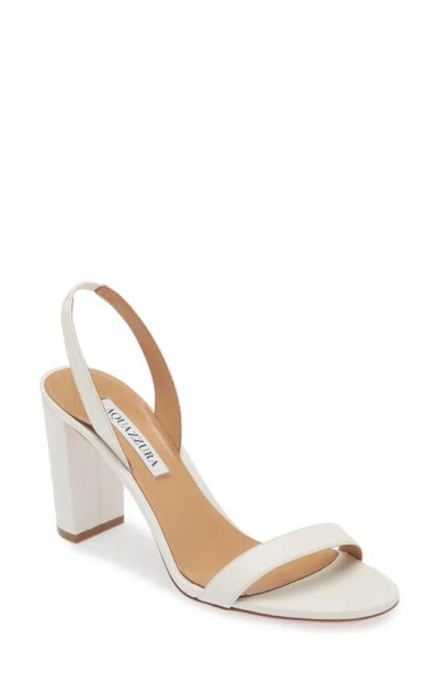 Aquazzura Leather So Nude Slingback Sandals 85 In White