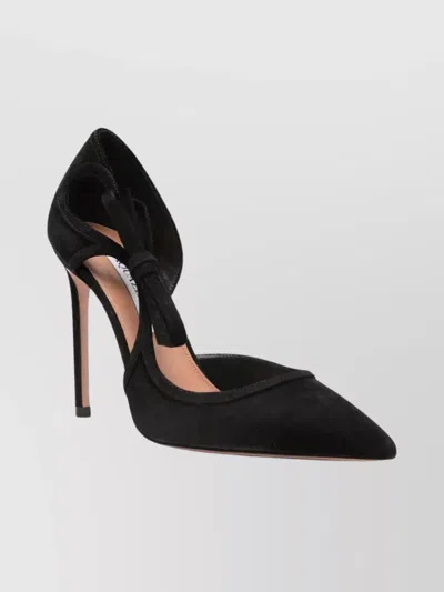 Aquazzura Soave Pump With Bow And Cut-out Design In Black