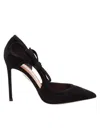 Aquazzura Pointed Toe Pumps With Bow Detail In Black