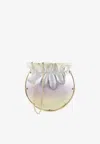 Aquazzura Soho Chain Pouch In Metallic Leather