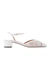 Aquazzura Solid Leather Sandals In White